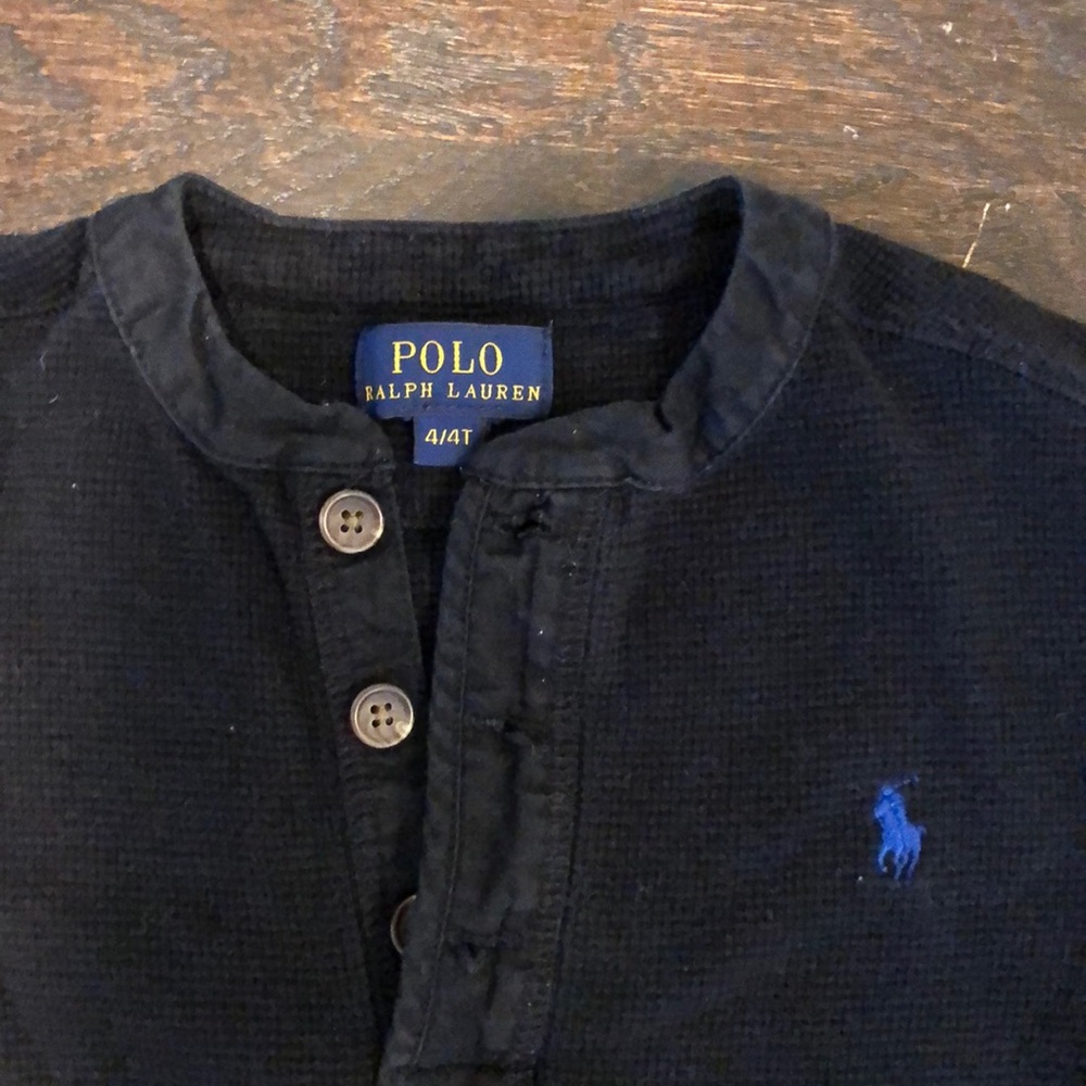 Polo Ralph Lauren Black Longsleeve Top Boys Sz 4T - Picture 2 of 3